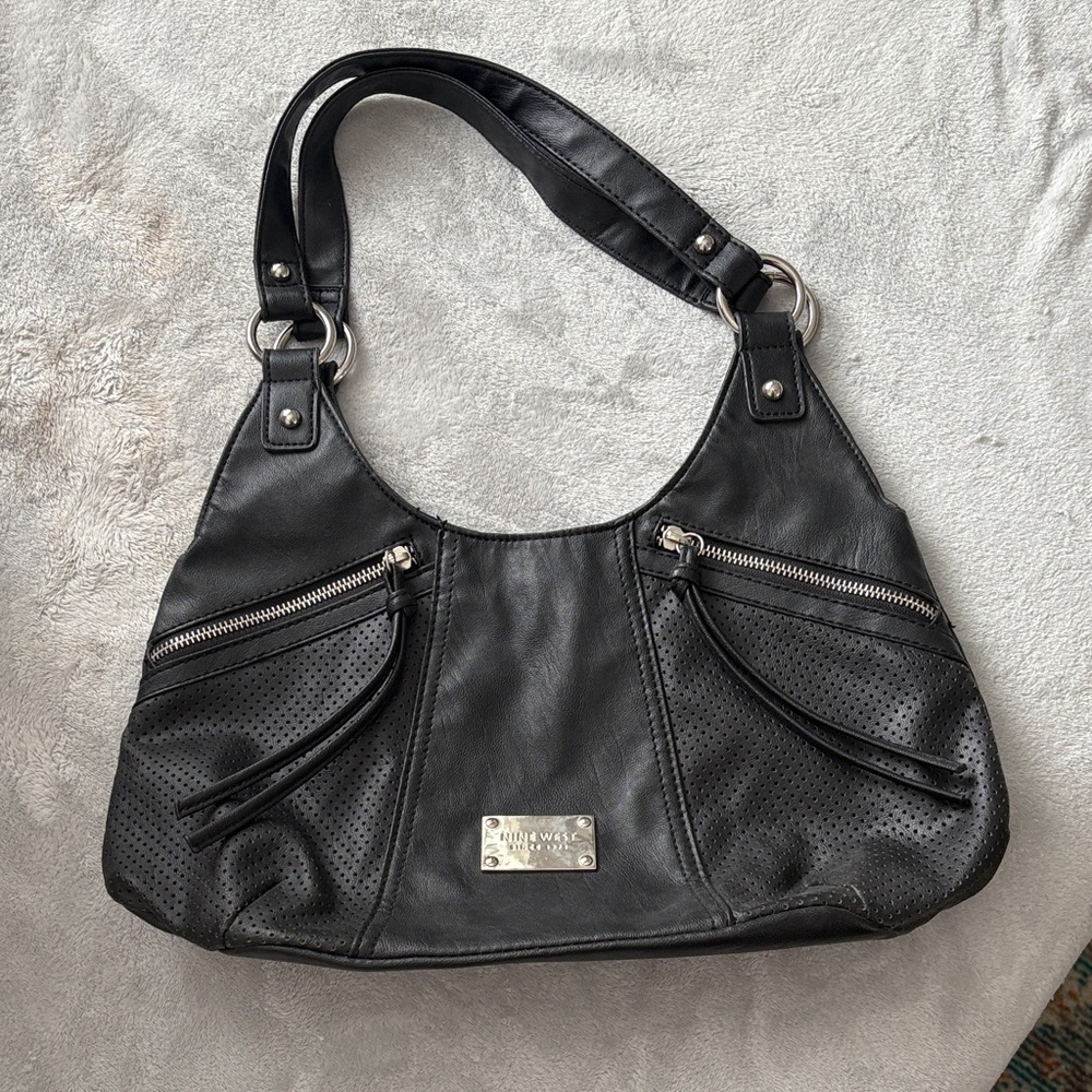 Nine West Black Leather Shoulder Bag